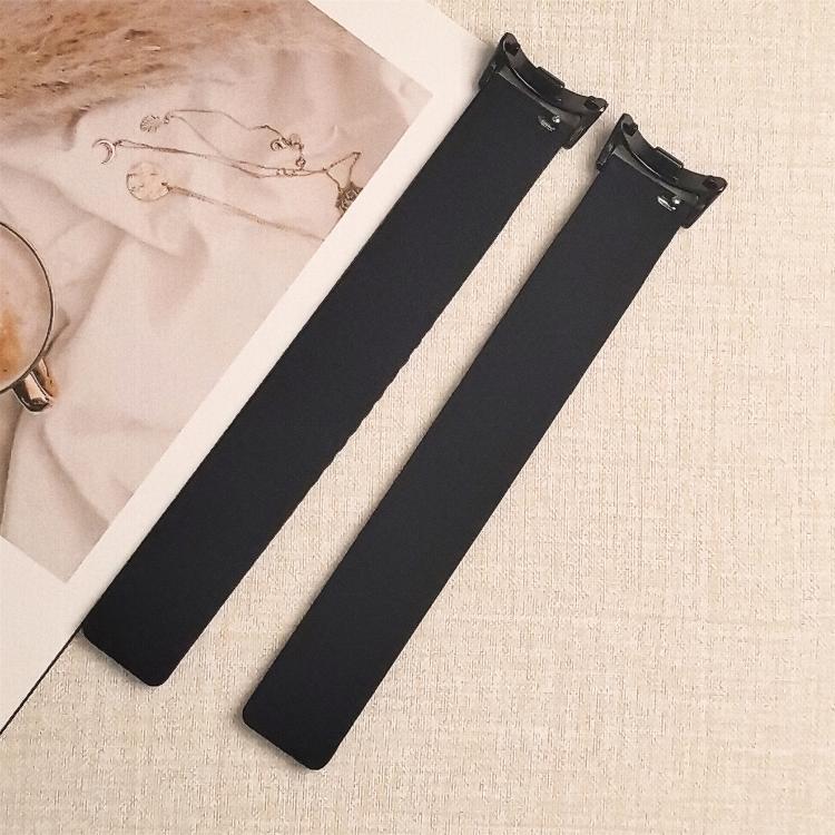 For Xiaomi Smart Band 10 / 9 / 8 Lychee Texture Soft Magnetic Silicone Watch Band