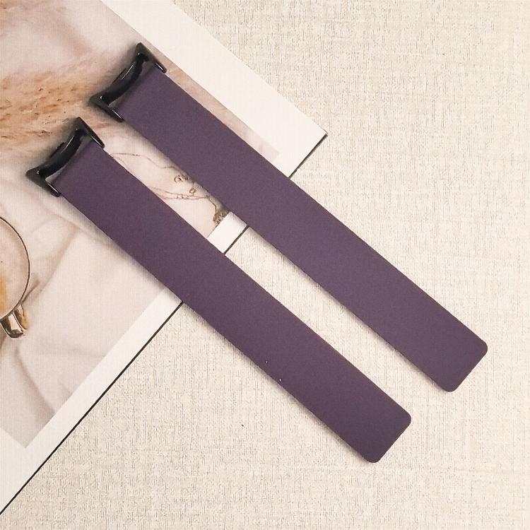 For Xiaomi Smart Band 10 / 9 / 8 Lychee Texture Soft Magnetic Silicone Watch Band
