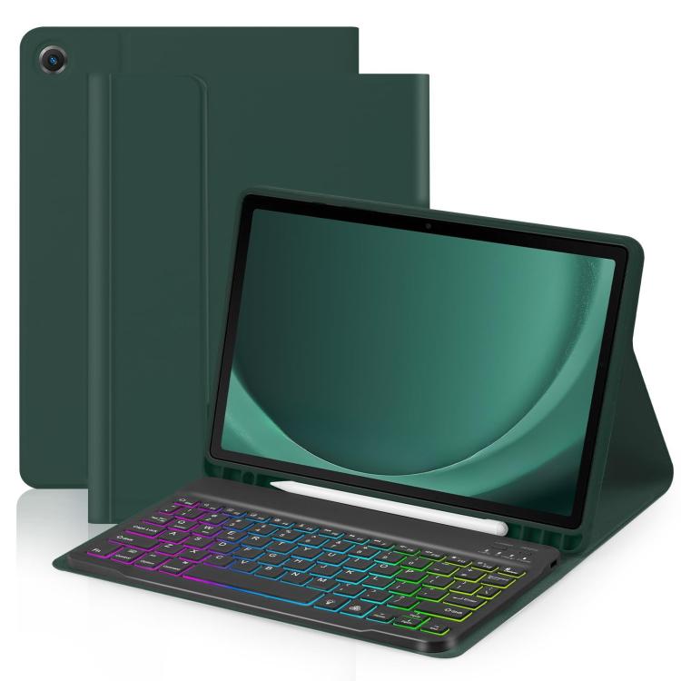 For Samsung Galaxy Tab A9+ Magnetic Gradient Keyboard Silicone Full Cover Leather Case