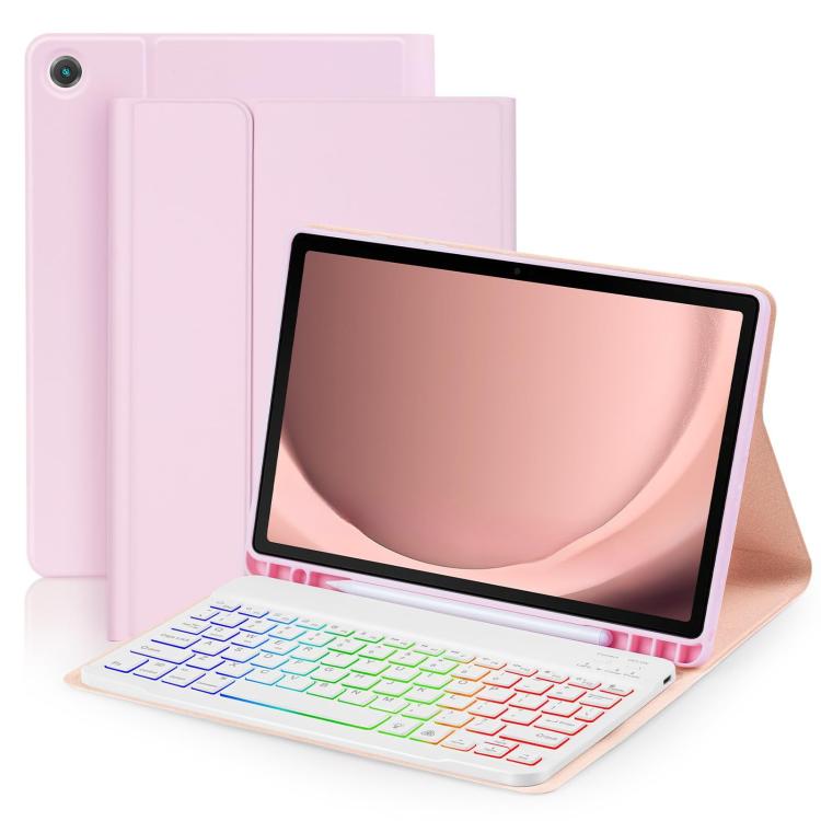 For Samsung Galaxy Tab A9+ Magnetic Gradient Keyboard Silicone Full Cover Leather Case