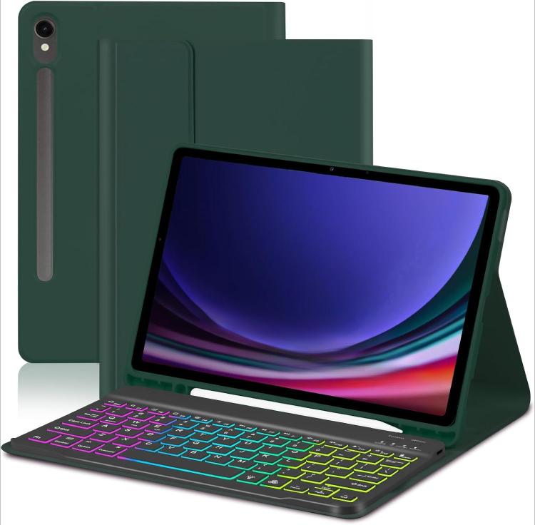 For Samsung Galaxy Tab A9+ Magnetic Detachable 3-Color Gradient Backlit Keyboard Tablet Case