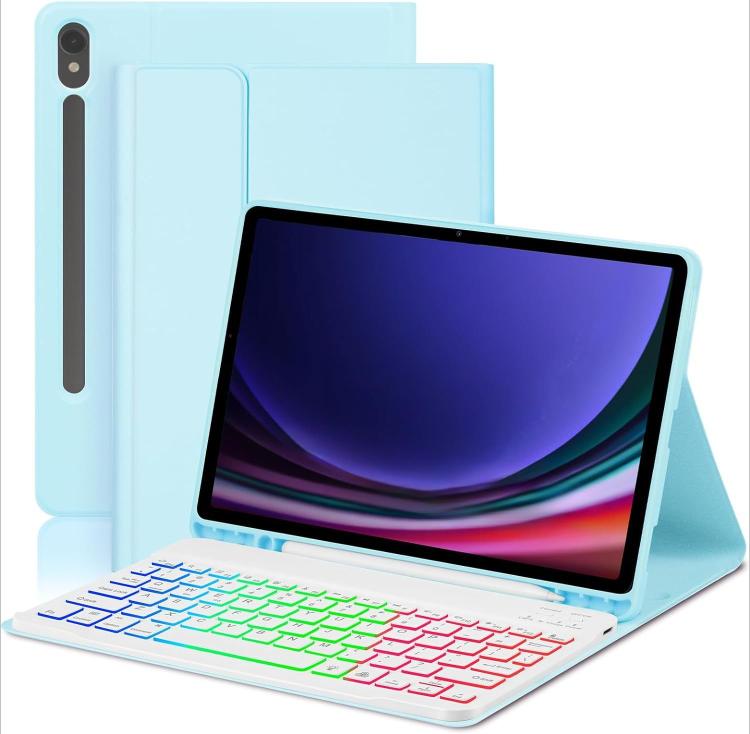 For Samsung Galaxy Tab A9+ Magnetic Detachable 3-Color Gradient Backlit Keyboard Tablet Case