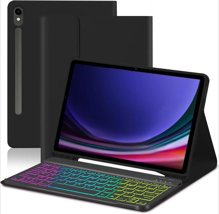 For Samsung Galaxy Tab A9+ Magnetic Detachable 3-Color Gradient Backlit Keyboard Tablet Case