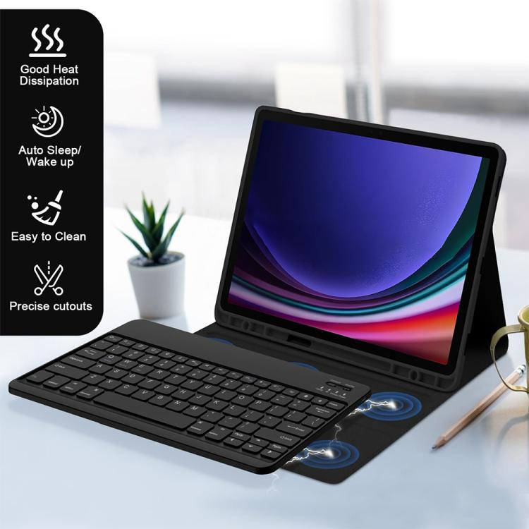For Samsung Galaxy Tab A9+ Magnetic Detachable 3-Color Gradient Backlit Keyboard Tablet Case