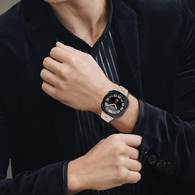 For Samsung Galaxy Watch Ultra 47mm / Ultra 2025 Three Beads Slim Stainless Steel Watch Band