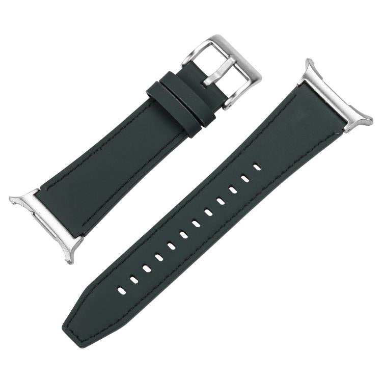 For Samsung Galaxy Watch Ultra 47mm / Ultra 2025 Silver Buckle Nappa Genuine Leather Watch Band
