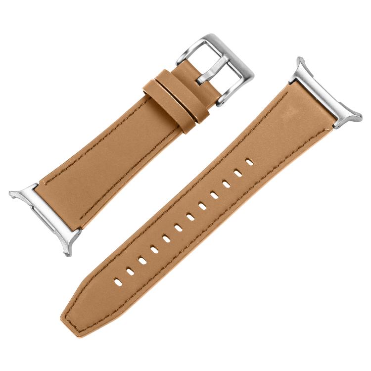 For Samsung Galaxy Watch Ultra 47mm / Ultra 2025 Silver Buckle Nappa Genuine Leather Watch Band
