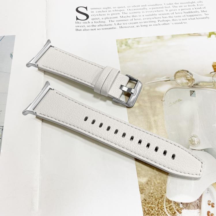 For Samsung Galaxy Watch Ultra 47mm / Ultra 2025 Dual Sides Lychee Genuine Leather Watch Band
