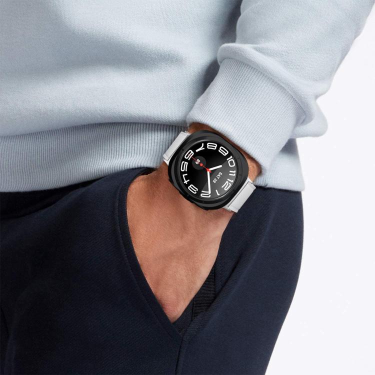 For Samsung Galaxy Watch Ultra 47mm / Ultra 2025 Dual Sides Lychee Genuine Leather Watch Band