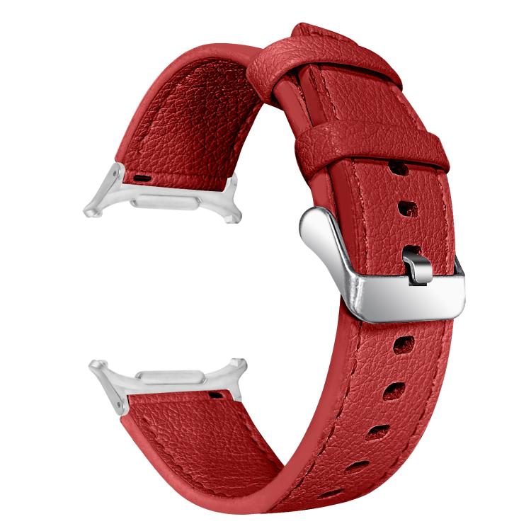 For Samsung Galaxy Watch Ultra 47mm / Ultra 2025 Dual Sides Lychee Genuine Leather Watch Band