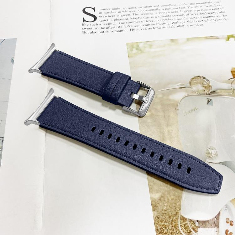 For Samsung Galaxy Watch Ultra 47mm / Ultra 2025 Dual Sides Lychee Genuine Leather Watch Band