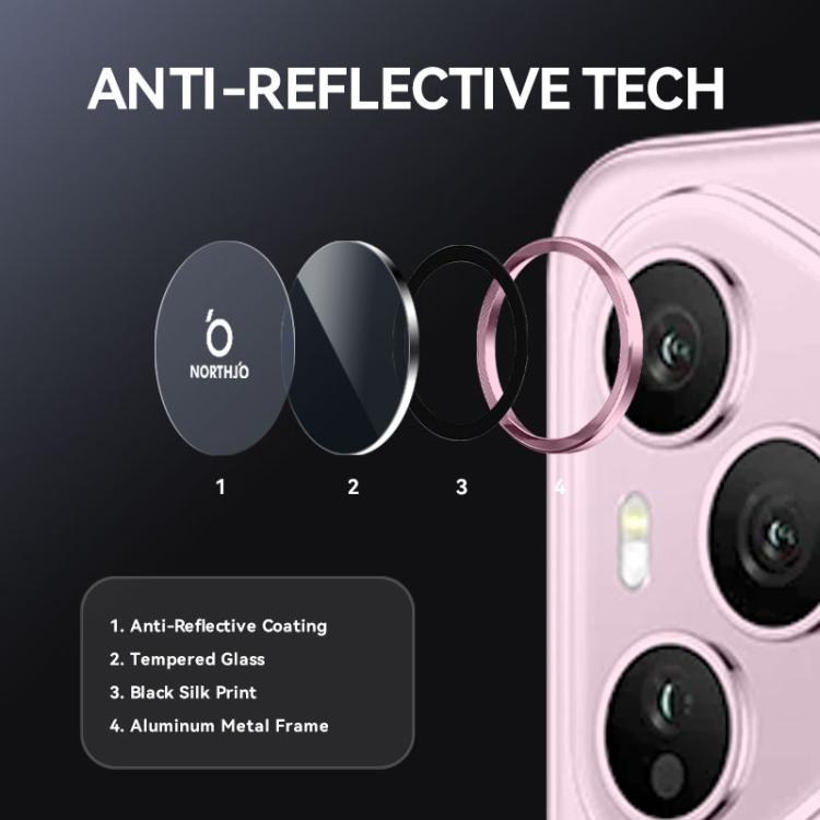 For Honor 400 Pro Global 160.8mm NORTHJO Camera Lens Protector CD Metal Ring Tempered Glass Film