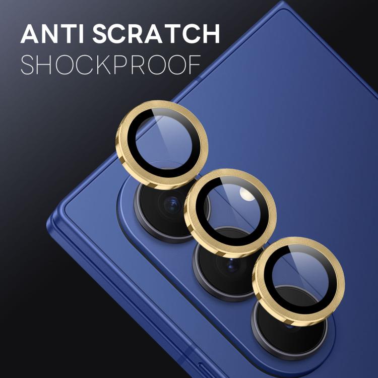 For Samsung Galaxy Z Fold7 5G NORTHJO Camera Lens Protector CD Metal Ring Tempered Glass Film
