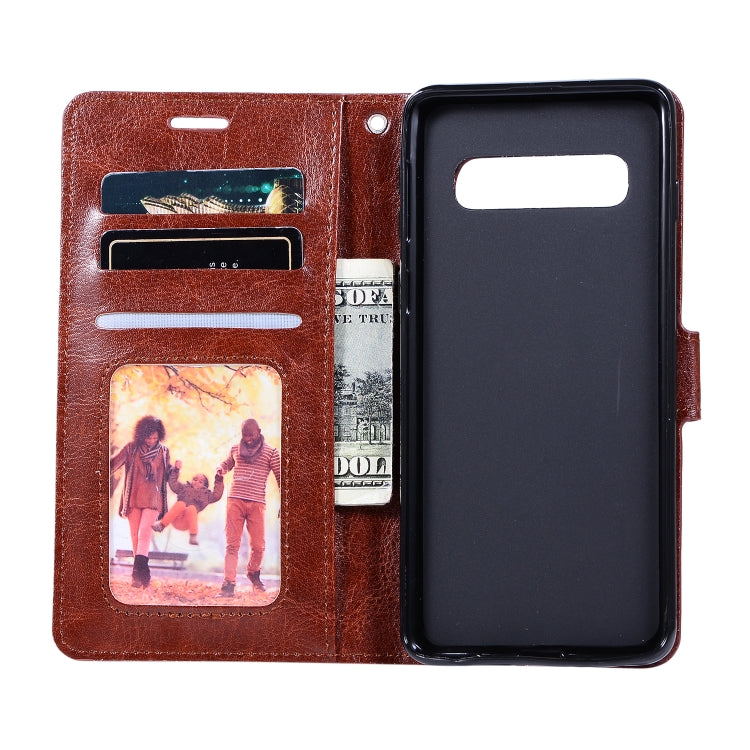 Crazy Horse Texture Horizontal Flip Leather Case with Holder & Card Slots & Wallet & Photo Frame for Galaxy S10