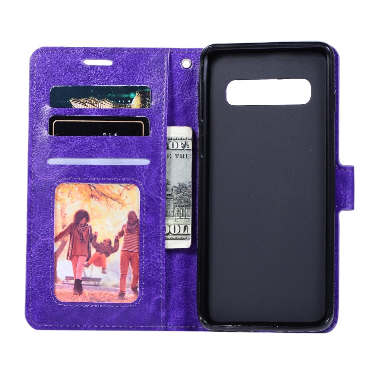 Crazy Horse Texture Horizontal Flip Leather Case with Holder & Card Slots & Wallet & Photo Frame for Galaxy S10