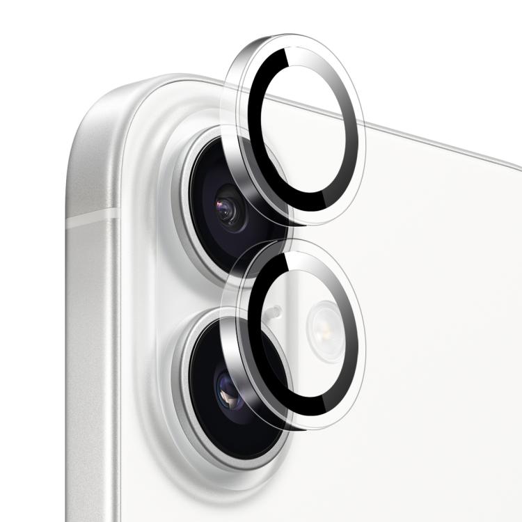 For iPhone 16 / 16 Plus NORTHJO Camera Lens Protector Clear Ring Tempered Glass Film - Clear