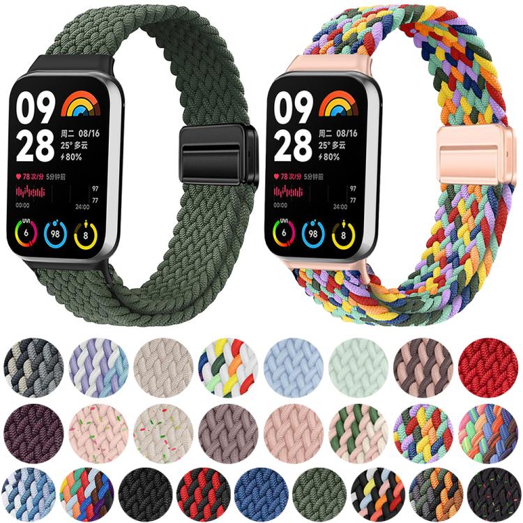 For Xiaomi Band  10 Pro / Redmi Watch 6 / 5 Slim Magnetic Buckle Braided Loop Watch Band - Black Cochineal