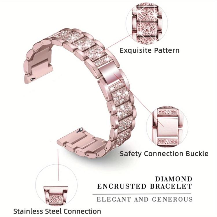 For Samsung Galaxy Watch8 / Watch8 Classic Triple Beads Diamond Metal Watch Band