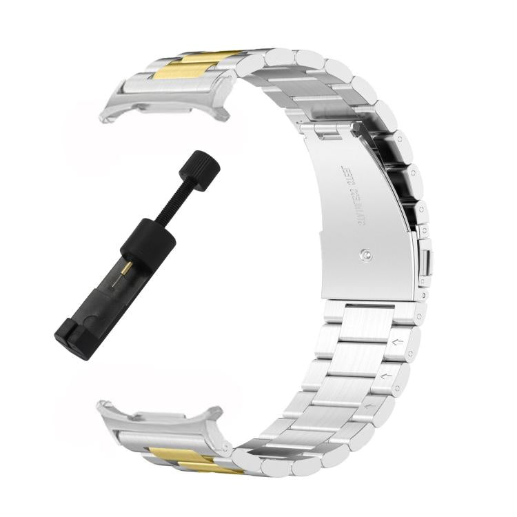 For Samsung Galaxy Watch8 / Watch8 Classic Three Beads Stainless Steel Watch Band with Removal Tool