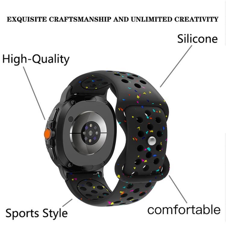 For Samsung Galaxy Watch8 / Watch8 Classic Eco-Friendly Granular Colorful Dots Silicone Watch Band