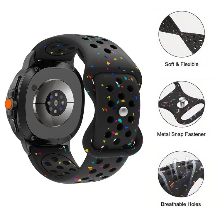 For Samsung Galaxy Watch8 / Watch8 Classic Eco-Friendly Granular Colorful Dots Silicone Watch Band