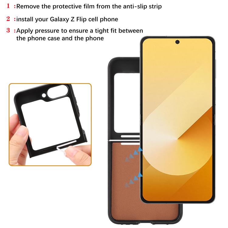 For Samsung Galaxy Z Flip7 FE / Flip6 Kalebol Strong Magnetic MagSafe 2-Fold Ring Magnetic Card Case Leather Side Sticker Phone Case