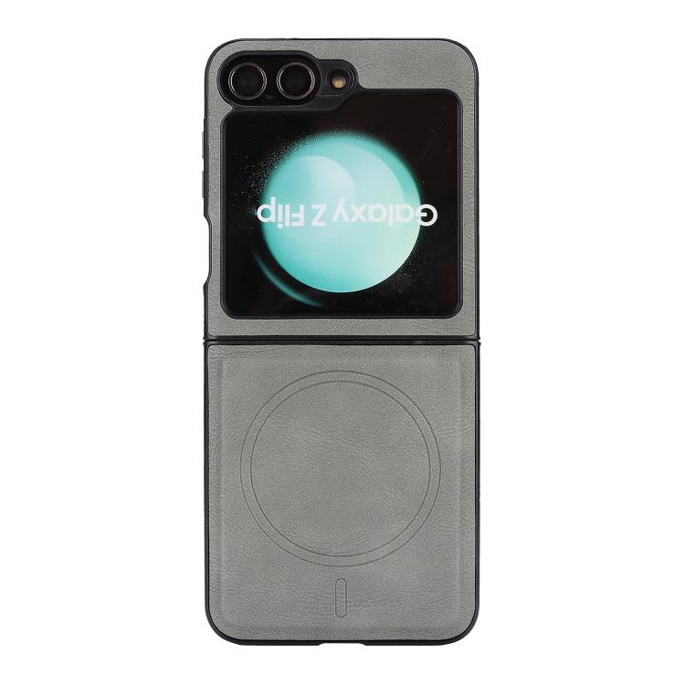 For Samsung Galaxy Z Flip7 FE / Flip6 Kalebol Strong Magnetic MagSafe 2-Fold Ring Magnetic Card Case Leather Side Sticker Phone Case