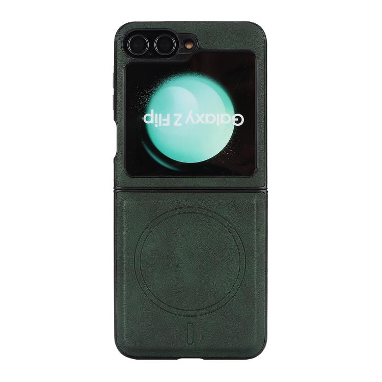 For Samsung Galaxy Z Flip7 FE / Flip6 Kalebol Strong Magnetic MagSafe 2-Fold Ring Magnetic Card Case Leather Side Sticker Phone Case