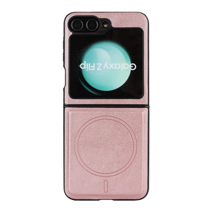 For Samsung Galaxy Z Flip7 FE / Flip6 Kalebol Strong Magnetic MagSafe 2-Fold Ring Magnetic Card Case Leather Side Sticker Phone Case