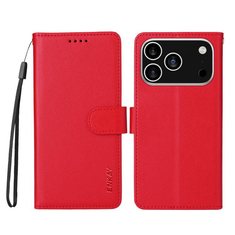 For iPhone 17 Pro Max ENKAY RFID Blocking Wallet Kickstand Litchi Texture Leather Phone Case