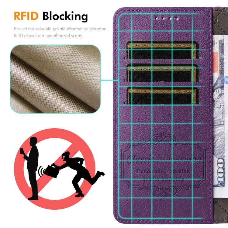 For iPhone 17 Pro ENKAY RFID Blocking Wallet Kickstand Litchi Texture Leather Phone Case