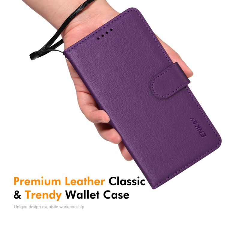 For iPhone 17 ENKAY RFID Blocking Wallet Kickstand Litchi Texture Leather Phone Case