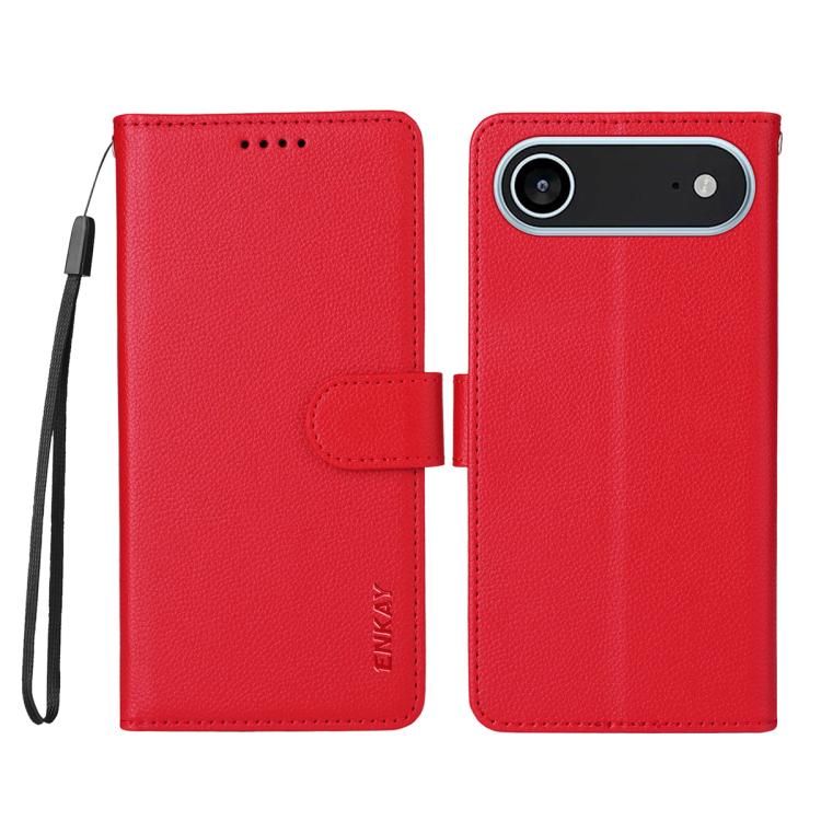 For iPhone Air ENKAY RFID Blocking Wallet Kickstand Litchi Texture Leather Phone Case