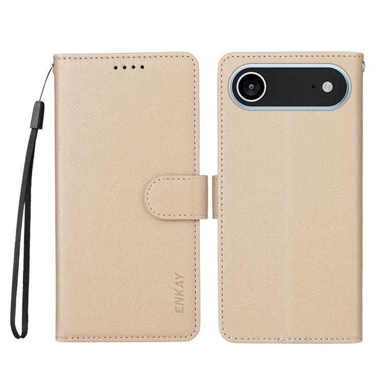 For iPhone Air ENKAY RFID Blocking Wallet Kickstand Litchi Texture Leather Phone Case