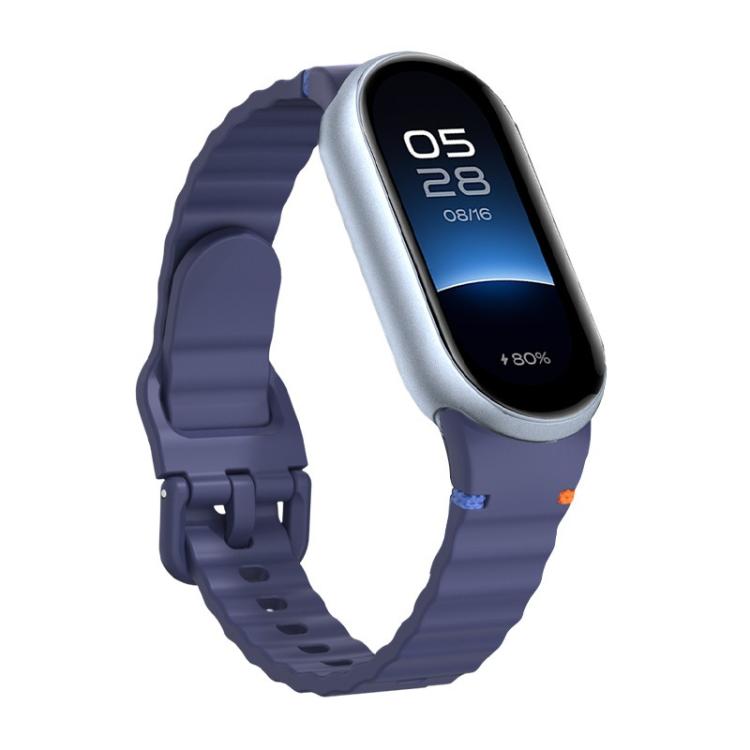 For Xiaomi Smart Band 10 / 9 / 8 Wavy Grain Stitched Silicone Watch Band