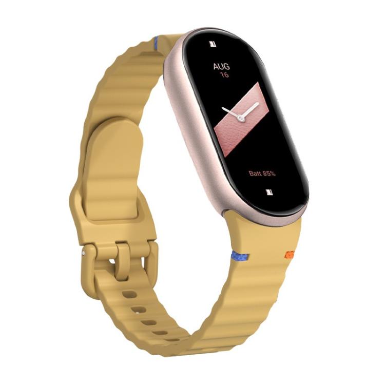 For Xiaomi Smart Band 10 / 9 / 8 Wavy Grain Stitched Silicone Watch Band