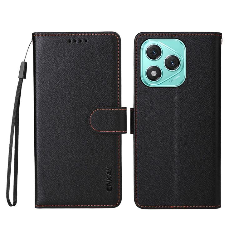 For Honor 400 Lite ENKAY RFID Blocking Wallet Kickstand Litchi Texture Leather Phone Case