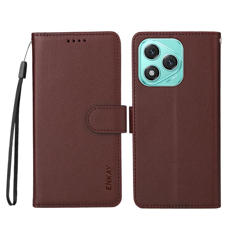 For Honor 400 Lite ENKAY RFID Blocking Wallet Kickstand Litchi Texture Leather Phone Case
