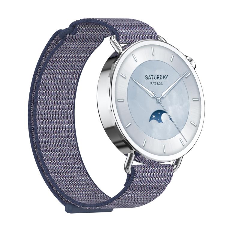 For Xiaomi Watch S4 41mm Quick Release Two Section Braided Nylon Loop Watch Band - Midnight Blue