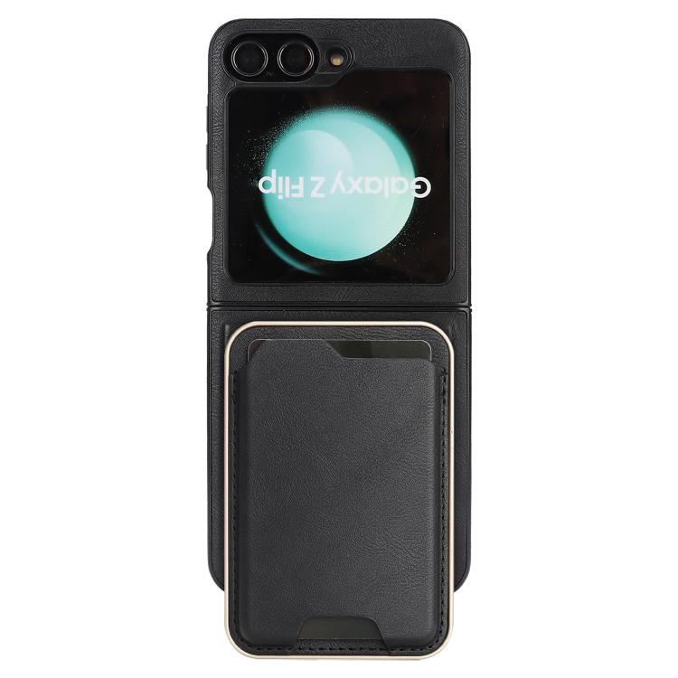 For Samsung Galaxy Z Flip7 FE / Flip6 Kalebol Slim MagSafe Ring Magnetic Card Bag Side Sticker Leather Phone Case