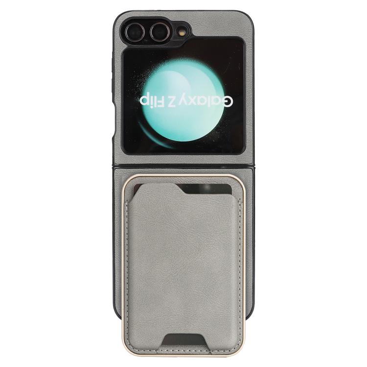 For Samsung Galaxy Z Flip7 FE / Flip6 Kalebol Slim MagSafe Ring Magnetic Card Bag Side Sticker Leather Phone Case