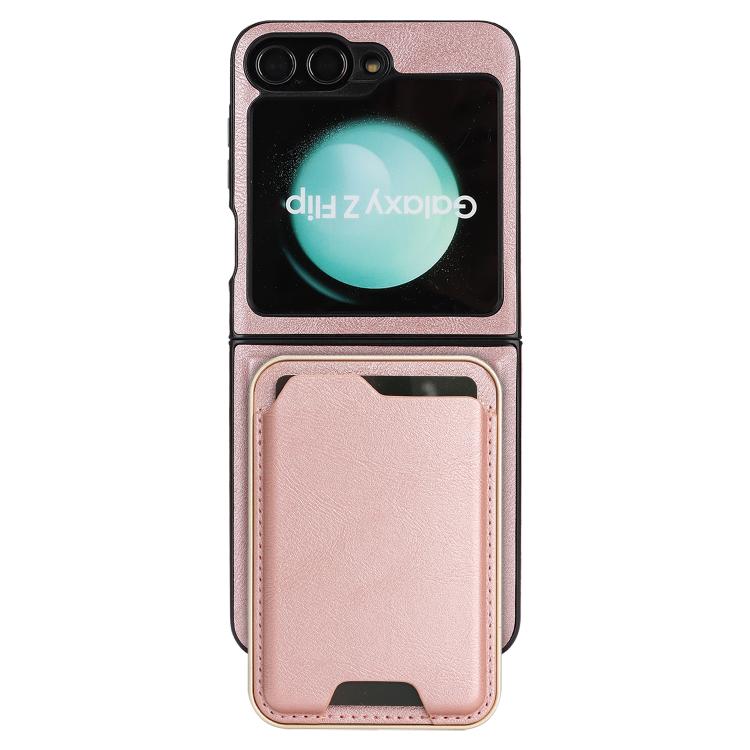 For Samsung Galaxy Z Flip7 FE / Flip6 Kalebol Slim MagSafe Ring Magnetic Card Bag Side Sticker Leather Phone Case
