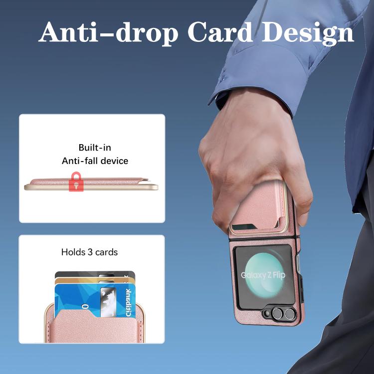 For Samsung Galaxy Z Flip7 FE / Flip6 Kalebol Slim MagSafe Ring Magnetic Card Bag Side Sticker Leather Phone Case