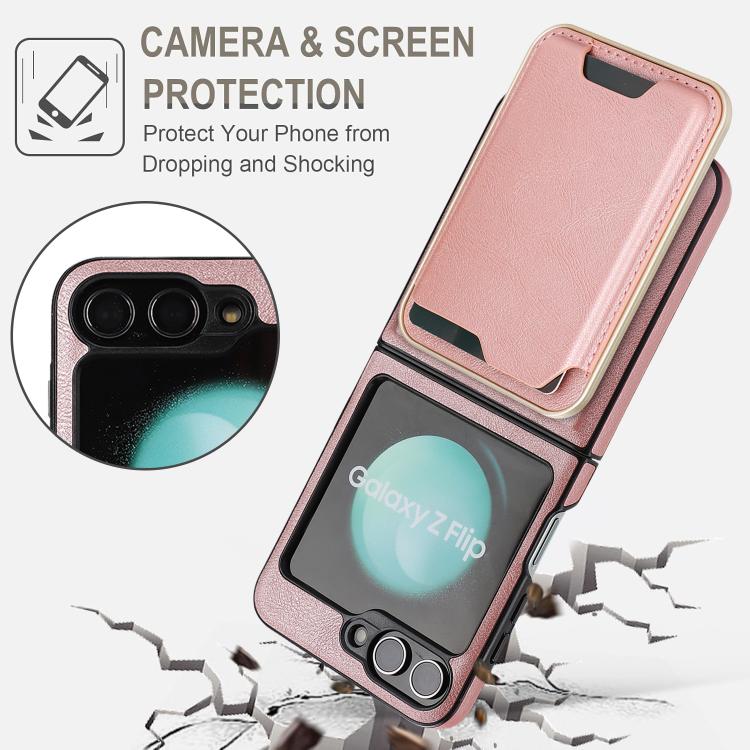 For Samsung Galaxy Z Flip7 FE / Flip6 Kalebol Slim MagSafe Ring Magnetic Card Bag Side Sticker Leather Phone Case