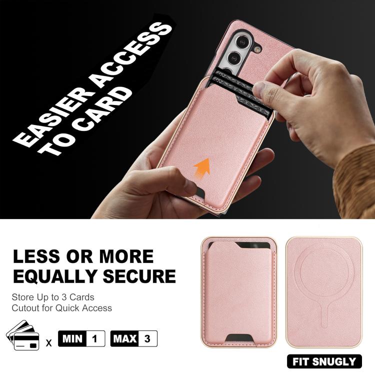 For Samsung Galaxy Z Fold5 Kalebol Slim MagSafe Ring Magnetic Card Bag Side Sticker Leather Phone Case