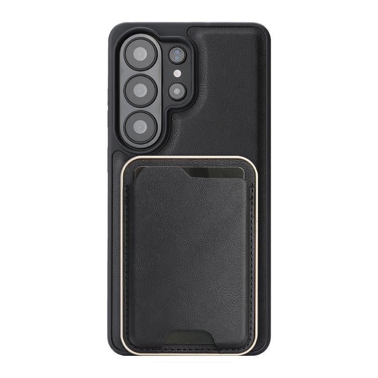 For Samsung Galaxy S26 Ultra 5G Kalebol Slim MagSafe Ring Magnetic Card Bag Side Sticker Leather Phone Case