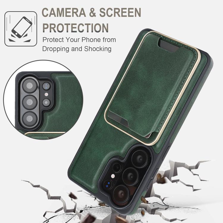 For Samsung Galaxy S26 Ultra 5G Kalebol Slim MagSafe Ring Magnetic Card Bag Side Sticker Leather Phone Case