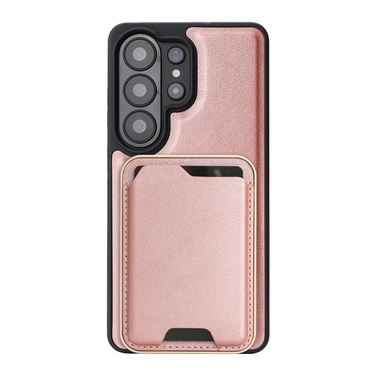 For Samsung Galaxy S26 Ultra 5G Kalebol Slim MagSafe Ring Magnetic Card Bag Side Sticker Leather Phone Case