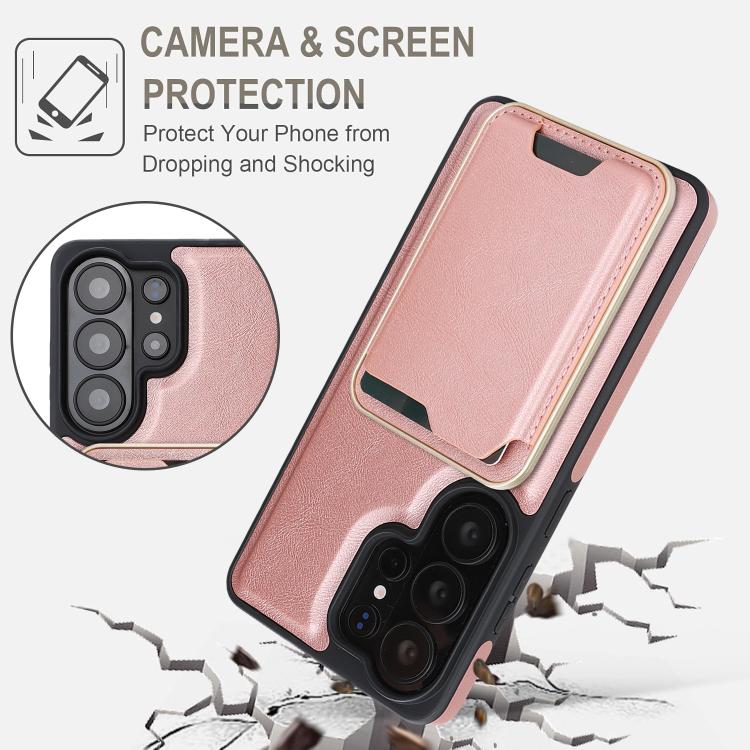 For Samsung Galaxy S26 Ultra 5G Kalebol Slim MagSafe Ring Magnetic Card Bag Side Sticker Leather Phone Case