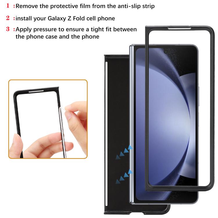 For Samsung Galaxy Z Fold7 5G Kalebol Strong Magnetic MagSafe Tri-Fold Wallet Side Sticker Leather Phone Case